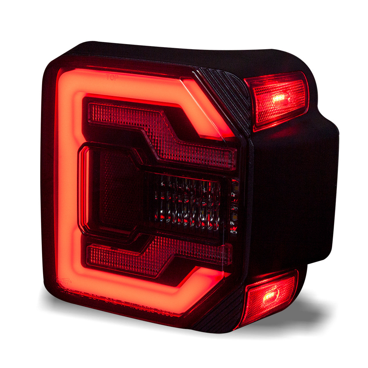 Renegade 2018-2023 Jeep Wrangler JL JLU Taillights with LED Lightbars & Sequential Turn Signals Black Smoke CTRNG0650-BS-SQ