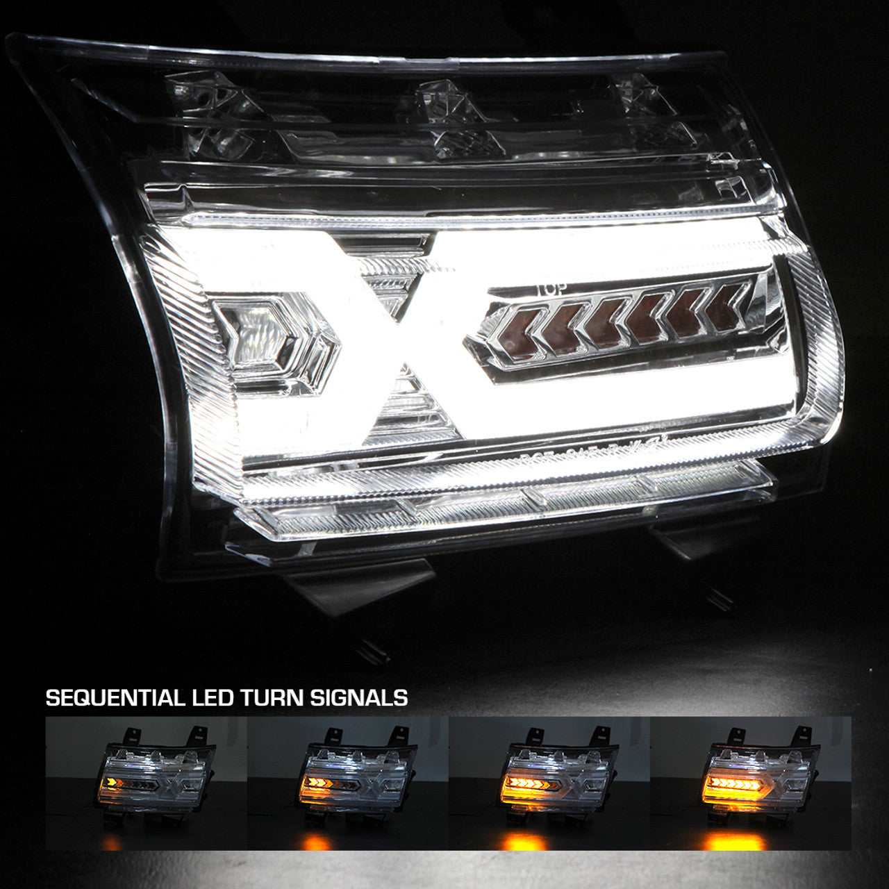 Renegade 2018-2019 Jeep Wrangler JL Gladiator Sequential Turn Signal Chrome Clear CTSRNG0646A-SQTS