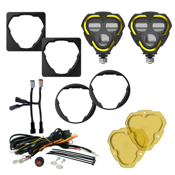 KC Hilites 2012-2024 Toyota Tacoma 2010-2024 Toyota 4Runner 2014-2021 Toyota Tundra FLEX ERA 3 Dual Mode SAE Fog Lights 2-Light Master Kit 97155