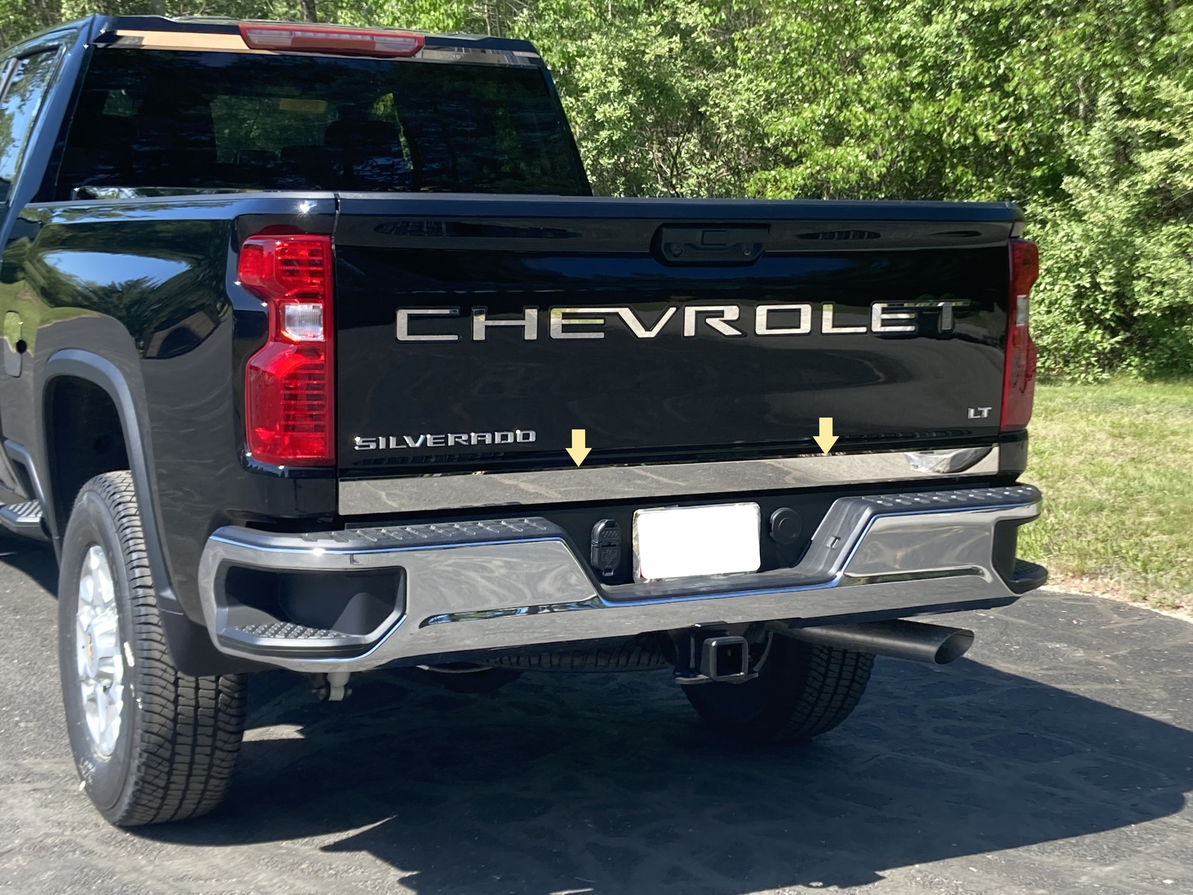 QAA 2020-2024 Chevrolet Silverado 2500 3500 HD 2 Door 4 Door Pickup Truck Stainless Steel Tailgate Trim 1Pc RT60184