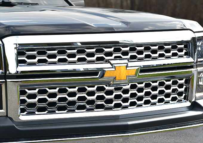 QAA 2014-2015 Chevrolet Silverado 1500 2dr 4dr Pickup Truck 1WT 2WT LT 2 piece Chrome Plated ABS plastic Grill Overlay Insert SGC54184