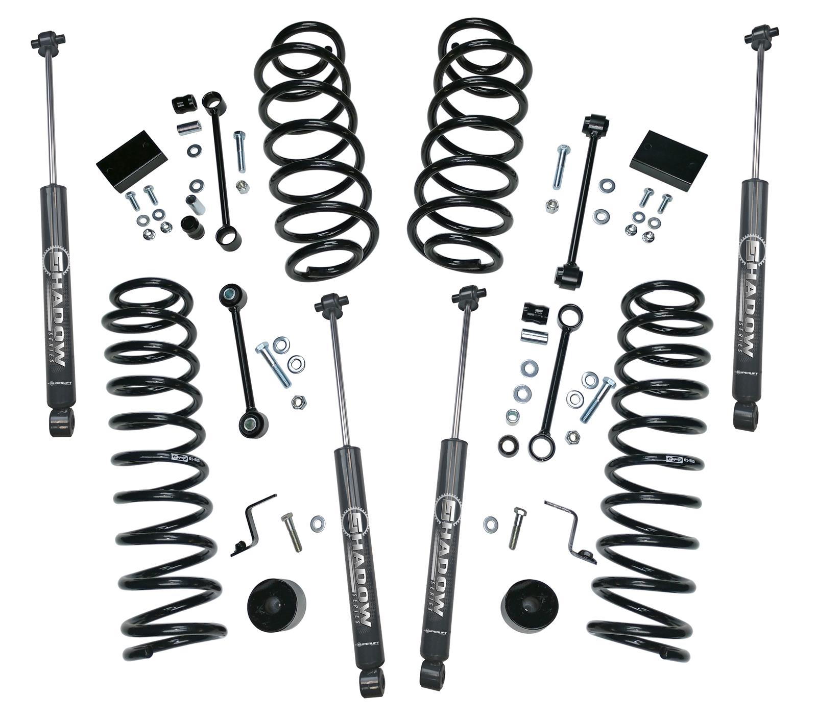 Superlift 2018-2022 Jeep Wrangler JL Unlimited Rubicon 4WD 2.5 inch Single Rate Coil Spring Lift Kit with Shadow Series K188