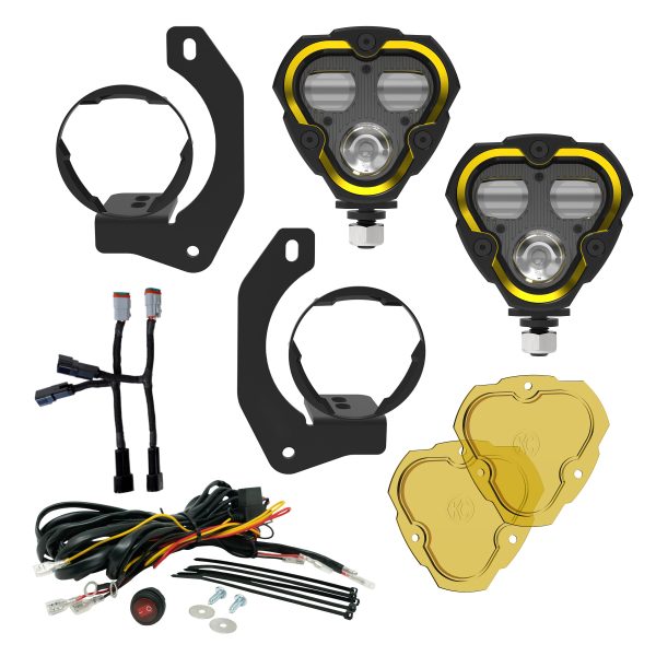 KC Hilites 2007-2018 Jeep Wrangler JK 2018-2023 Jeep Wrangler JL 2020-2023 Jeep Gladiator JT FLEX ERA 3 Dual Mode SAE Fog Lights 2-Light Master Kit 97149