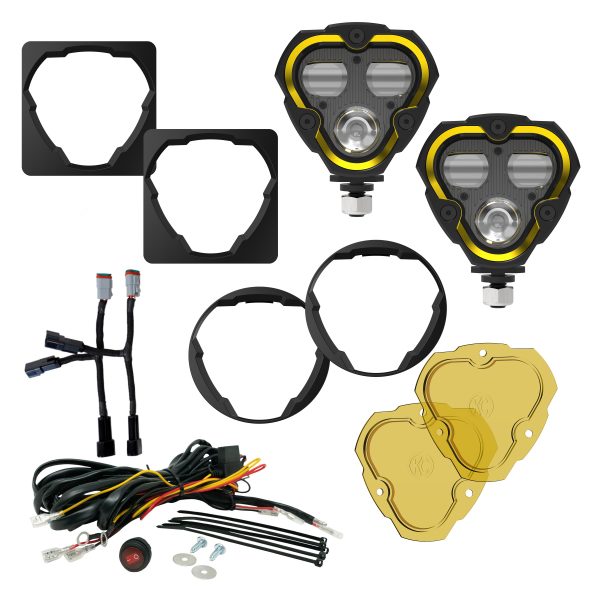 KC Hilites 2010-2018 Jeep Wrangler JK 2018-2023 Jeep Wrangler JL 2020-2023 Jeep Gladiator JT FLEX ERA 3 Dual Mode SAE Fog Lights 2-Light Master Kit 97147
