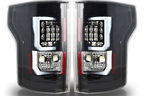 Renegade 2016-2024 Toyota Tacoma Tail Light Set LED Sequential Lights Black Red CTRNG0685-BR-SQ