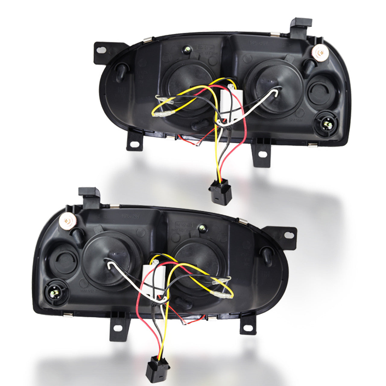 Winjet 1993-1998 Volkswagen Golf 3 Daytime Running Head Light Black Clear CHWJ-0238-B