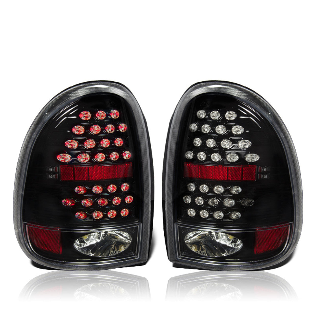 Winjet LED Tail Lights Glossy Black Clear CTWJ-0013-GBC