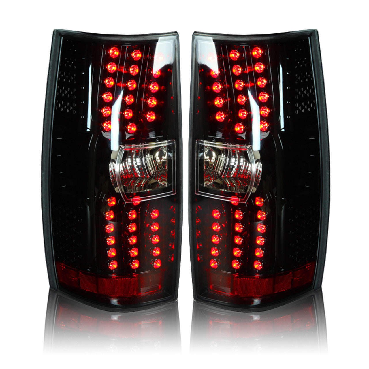 Winjet 2007-2014 Chevrolet Suburban Tahoe LED Tail Lights Gloss Black Clear CTWJ-0066-GBC