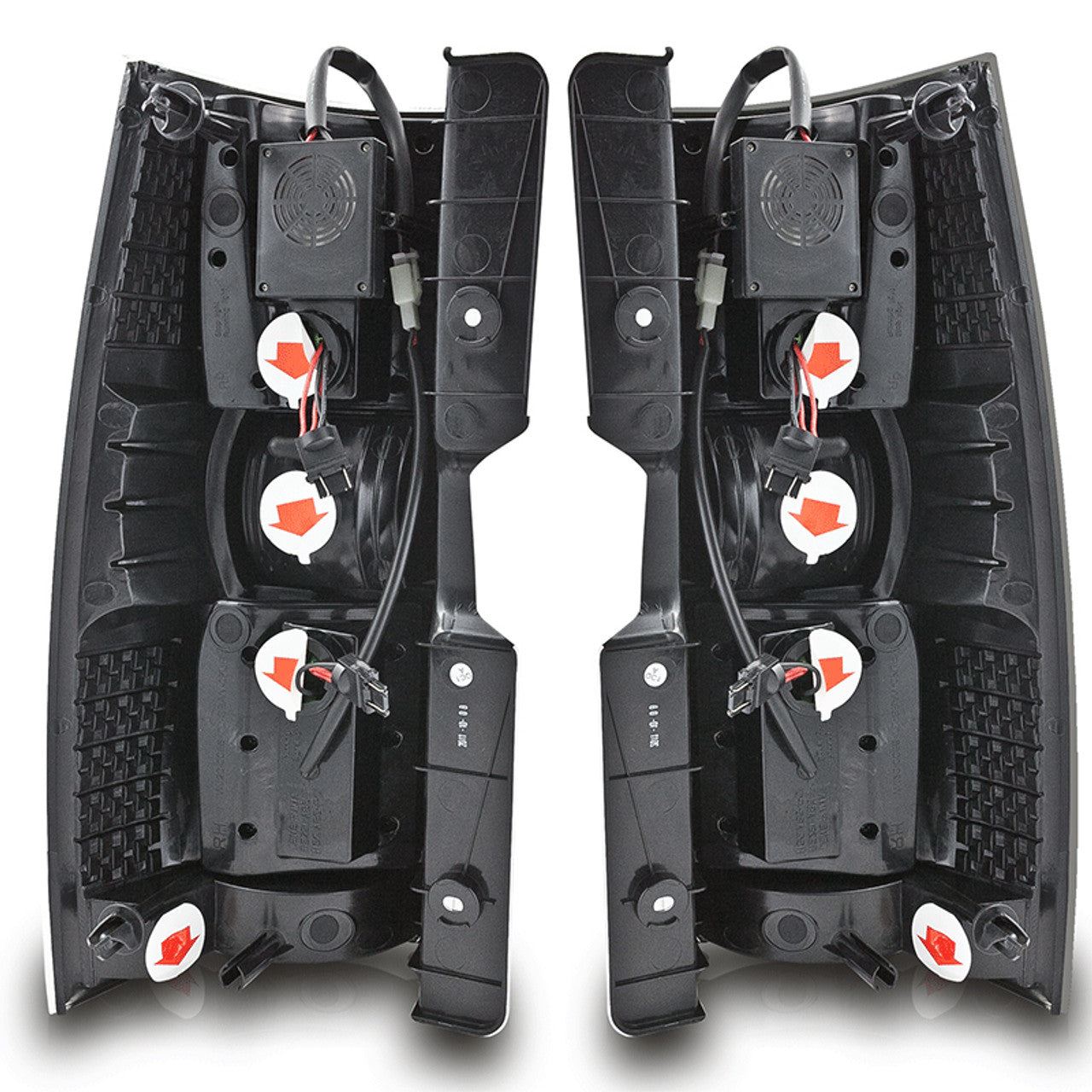 Winjet 2007-2014 Chevrolet Suburban Tahoe LED Tail Lights Gloss Black Clear CTWJ-0066-GBC