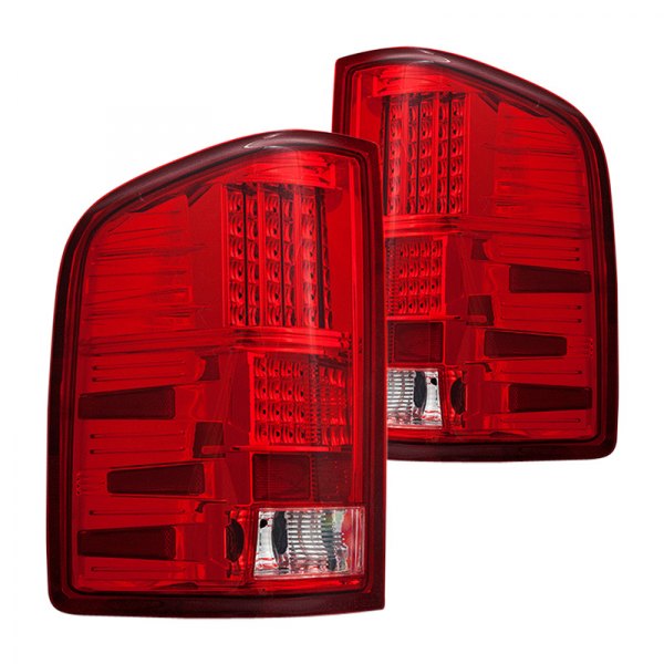 Winjet 2007-2013 Chevrolet Silverado 1500 2007-2014 Silverado 2500 3500 Chrome Red LED Tail Lights CTWJ-0067-CR