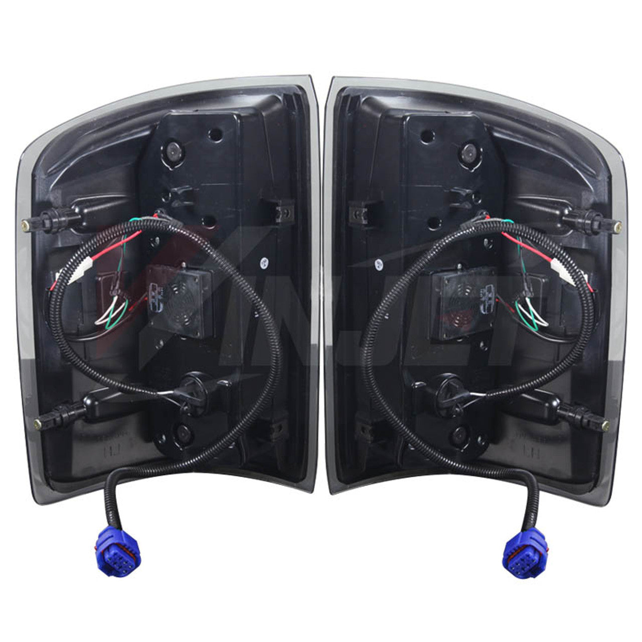 Winjet 2014-2015 GMC Sierra 1500 LED Tail Light Gloss Black Clear CTWJ-0439-GBC