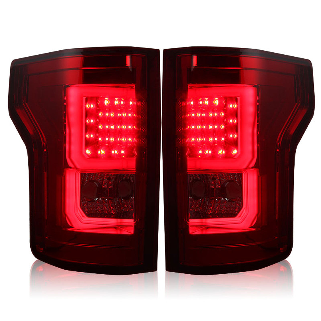 Winjet 2015-2017 Ford F-150 LED Tail Lights Chrome Red CTWJ-0440-CR