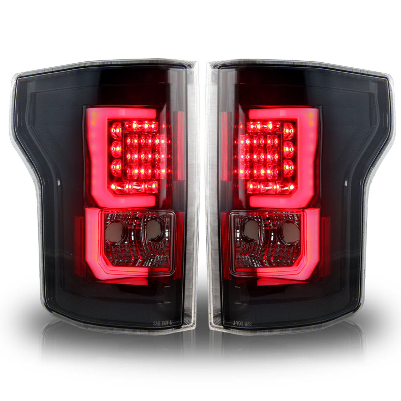 Winjet 2015-2017 Ford F-150 LED Tail Lights Glossy Black Clear CTWJ-0440-GBC