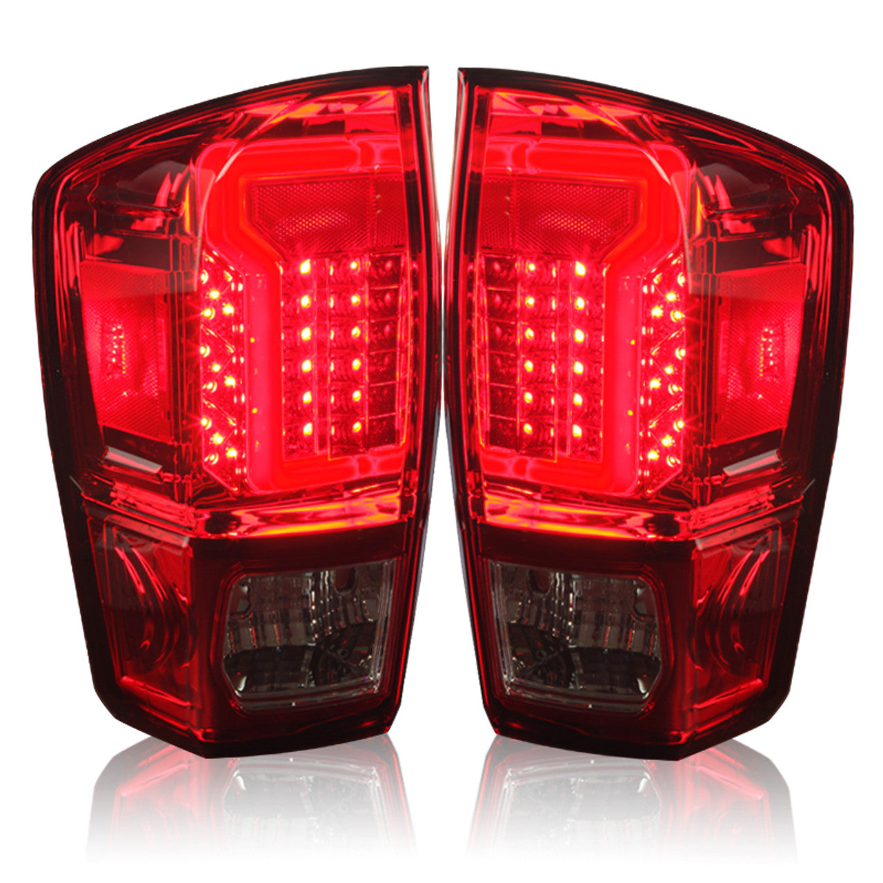 Winjet 2016-2023 Toyota Tacoma LED Tail Light Red Clear CTWJ-0466-CR