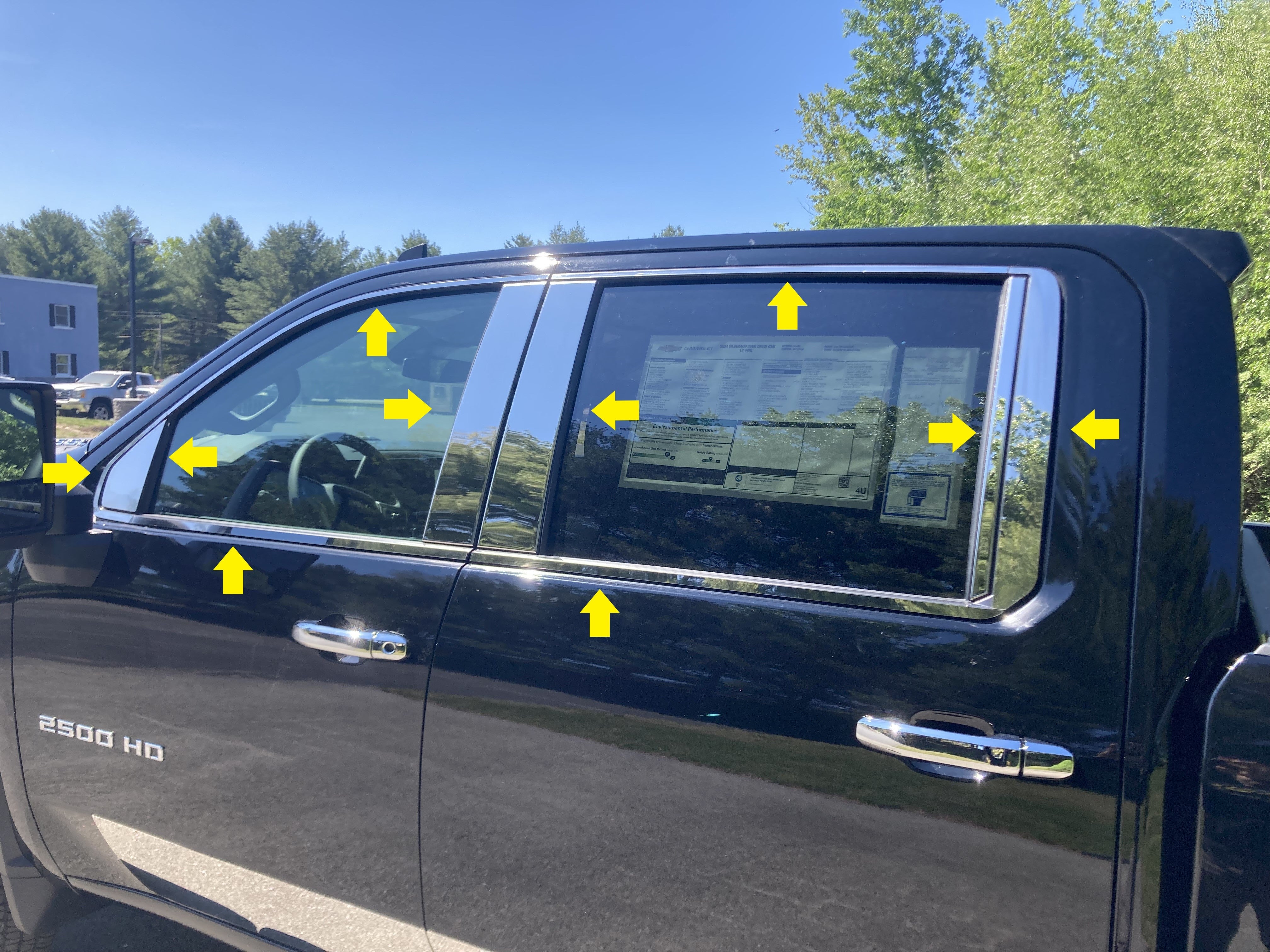 QAA 2020-2024 Chevrolet Silverado 2500 3500 HD 4 Door Crew Cab Pickup Truck Stainless Steel Window Trim 20Pc WP60184