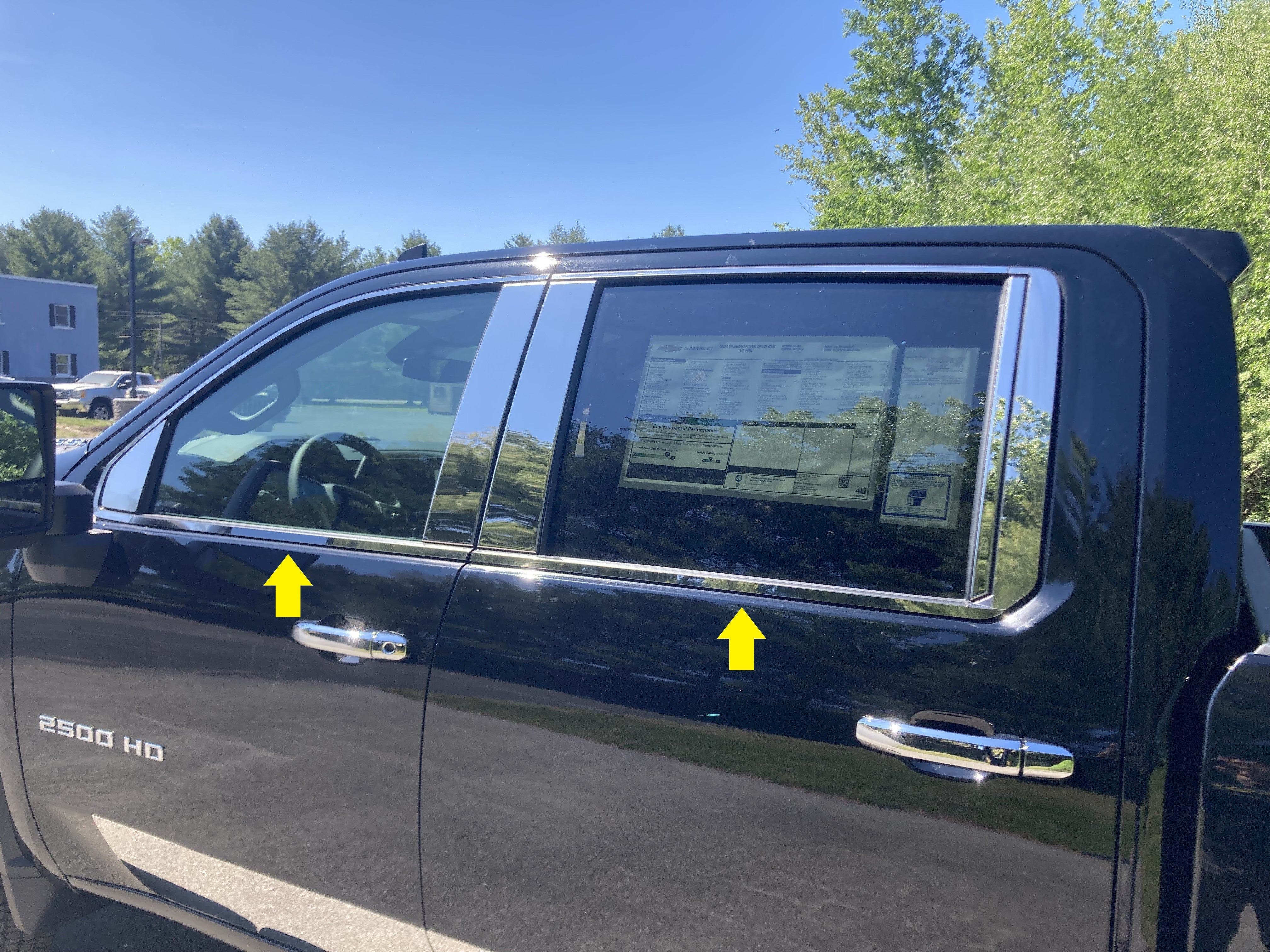 QAA 2020-2024 Chevrolet Silverado 2500 3500 HD 4 Door Crew Cab Pickup Truck Stainless Steel Window Trim 4Pc WS60184
